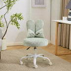 Adjustable Bow Teddy Fabric Bunny Ear Swivel Accent Chair