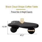 Cloud-Shape Coffee Table with Ball Legs, Black