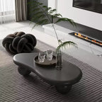 Cloud-Shape Coffee Table with Ball Legs, Black