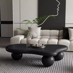 Cloud-Shape Coffee Table with Ball Legs, Black