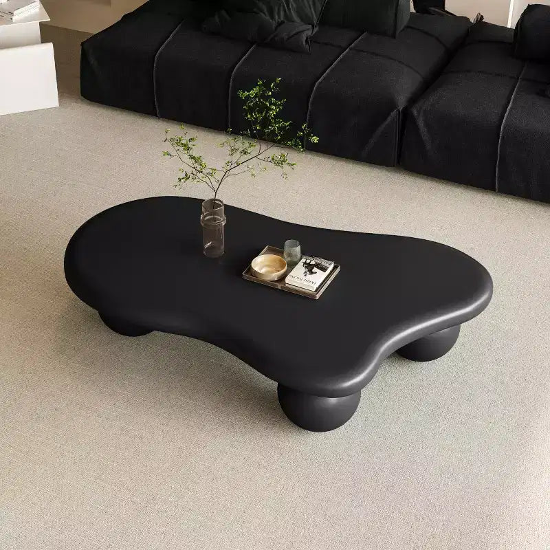 Cloud-Shape Coffee Table with Ball Legs, Black