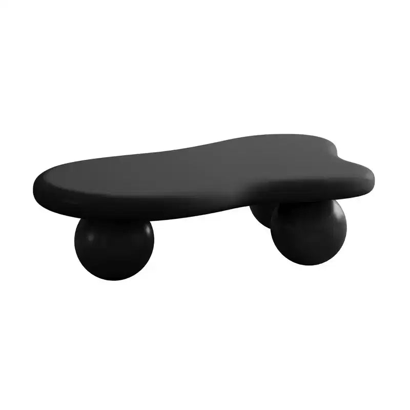 Cloud-Shape Coffee Table with Ball Legs, Black
