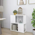 White Engineered Wood Book Cabinet with 2 Shelves