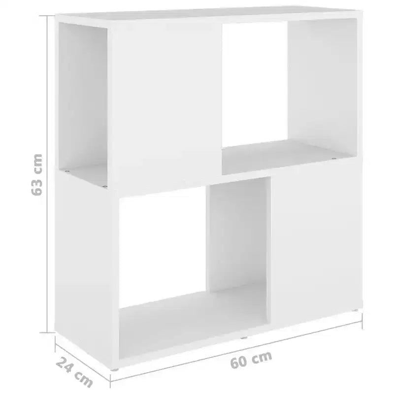 White Engineered Wood Book Cabinet with 2 Shelves