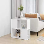 White Engineered Wood Book Cabinet with 2 Shelves