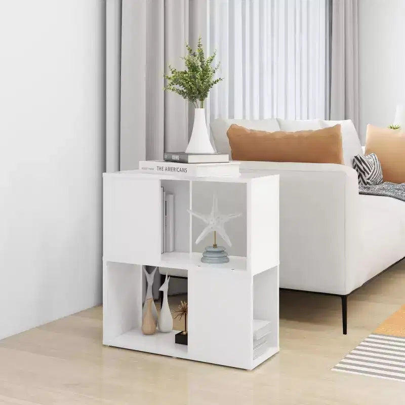 White Engineered Wood Book Cabinet with 2 Shelves