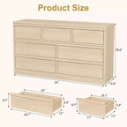 54-Inch 7-Drawer Wood Dresser with Large Storage