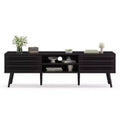 Mid Century Modern TV Stand for TVs up to 70 Inches with Storage – Dark Walnut