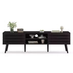 Mid Century Modern TV Stand for TVs up to 70 Inches with Storage – Dark Walnut