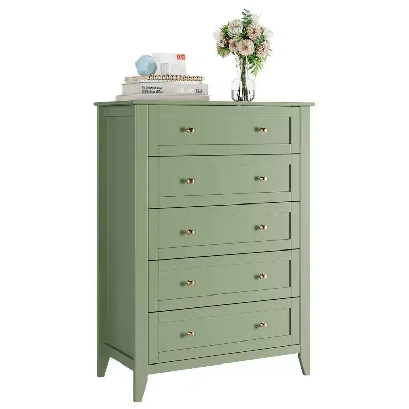 5-Drawer Chest of Drawers with Metal Knobs