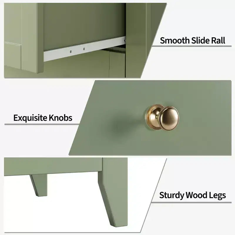 5-Drawer Chest of Drawers with Metal Knobs