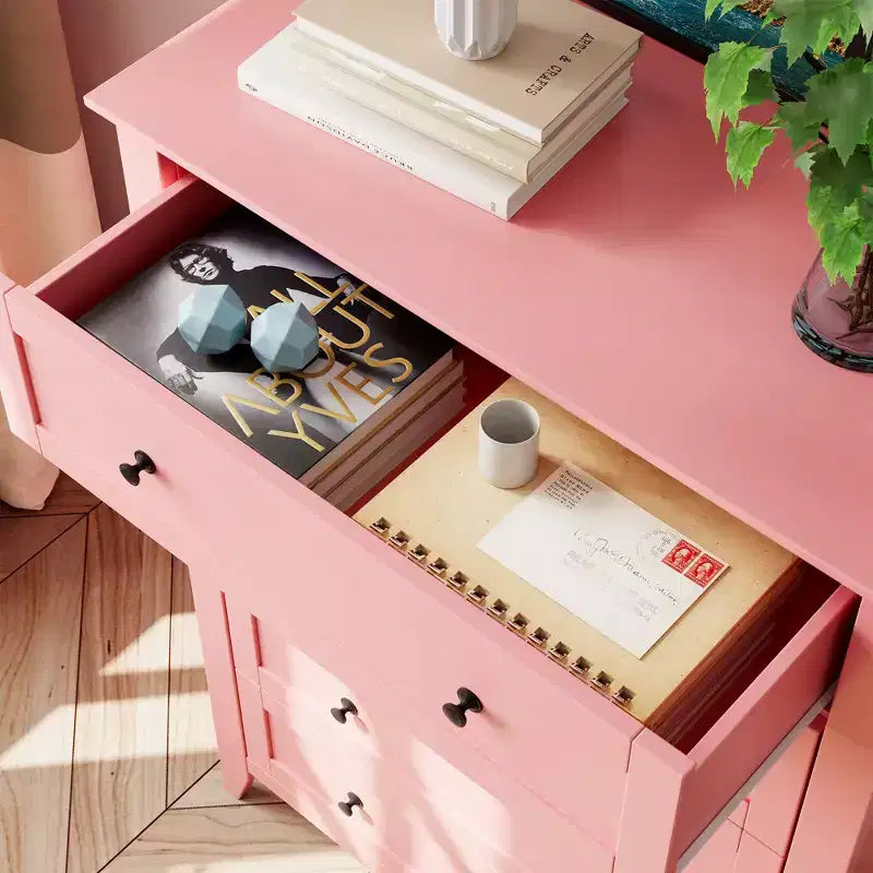 5-Drawer Chest of Drawers with Metal Knobs