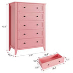 5-Drawer Chest of Drawers with Metal Knobs