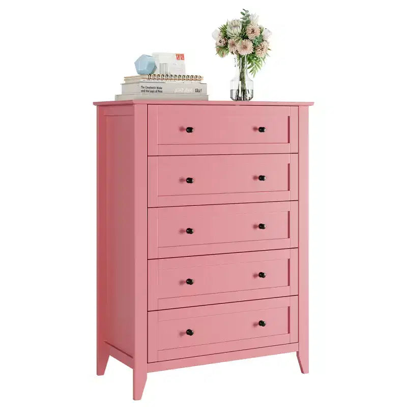 5-Drawer Chest of Drawers with Metal Knobs