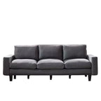 3-Seater Sofa with Deep Seat and Metal Frame