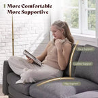 3-Seater Sofa with Deep Seat and Metal Frame