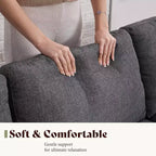 3-Seater Sofa with Deep Seat and Metal Frame