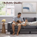 3-Seater Sofa with Deep Seat and Metal Frame