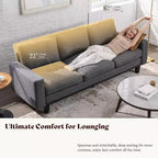 3-Seater Sofa with Deep Seat and Metal Frame