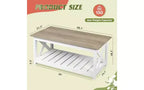 Farmhouse Coffee Table with X-Frame and Storage Shelf, 40.1"