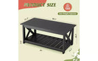 Farmhouse Coffee Table with X-Frame and Storage Shelf, 40.1"