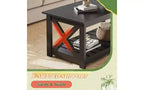 Farmhouse Coffee Table with X-Frame and Storage Shelf, 40.1"