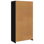 Black Engineered Wood Compact Wardrobe with 2 Drawers