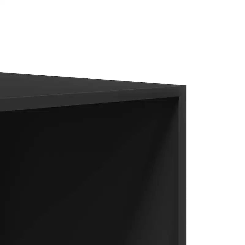 Black Engineered Wood Compact Wardrobe with 2 Drawers