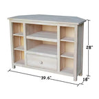 Corner Entertainment TV Stand for TVs up to 42" – Solid Wood Media Console