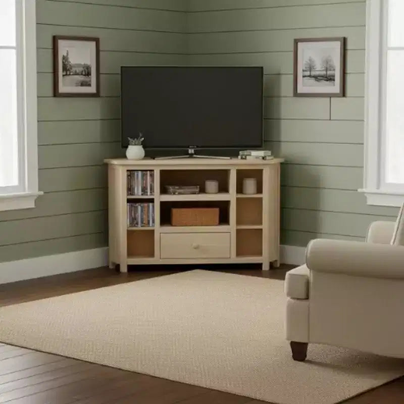 Corner Entertainment TV Stand for TVs up to 42" – Solid Wood Media Console